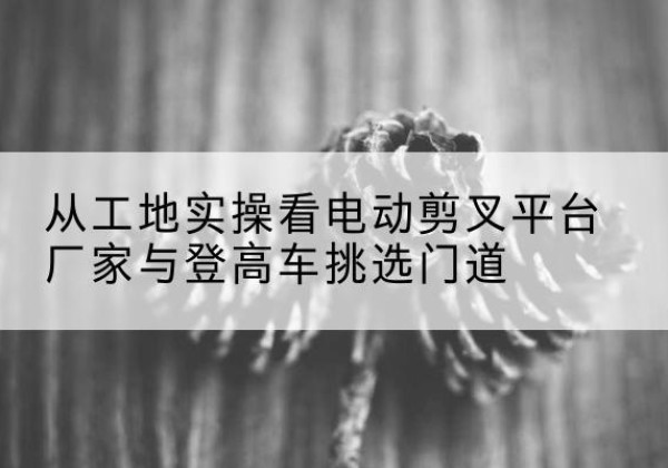 无棣电动剪叉升降平台厂家-从工地实操看电动剪叉平台厂家与登高车挑选门道